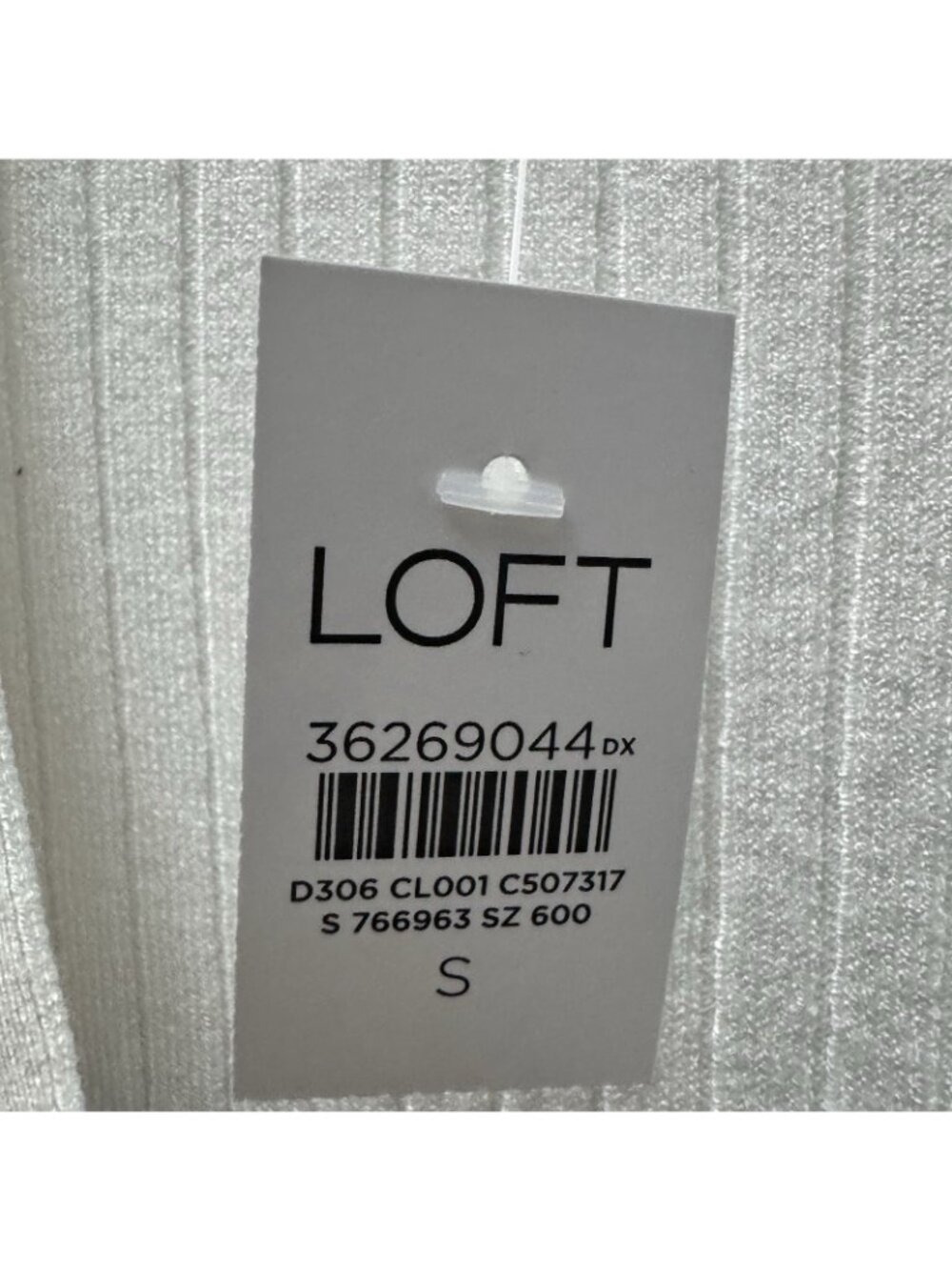 LOFT Striped Rib Knit Cardigan Sweater Women’s Small White Black Button Front - Picture 5 of 7
